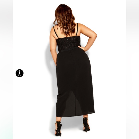 City Chic Black Lace Touch Dress NWT - Picture 2 of 7